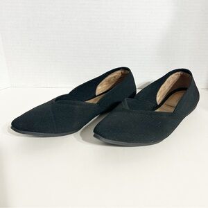 Cynthia Rowley Textile Pointed Toe Slip On Ballet Flats Cushion Heel and Footbed